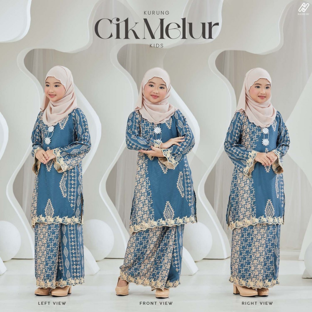 Kurung Cik Melur Kids - Butter Orange