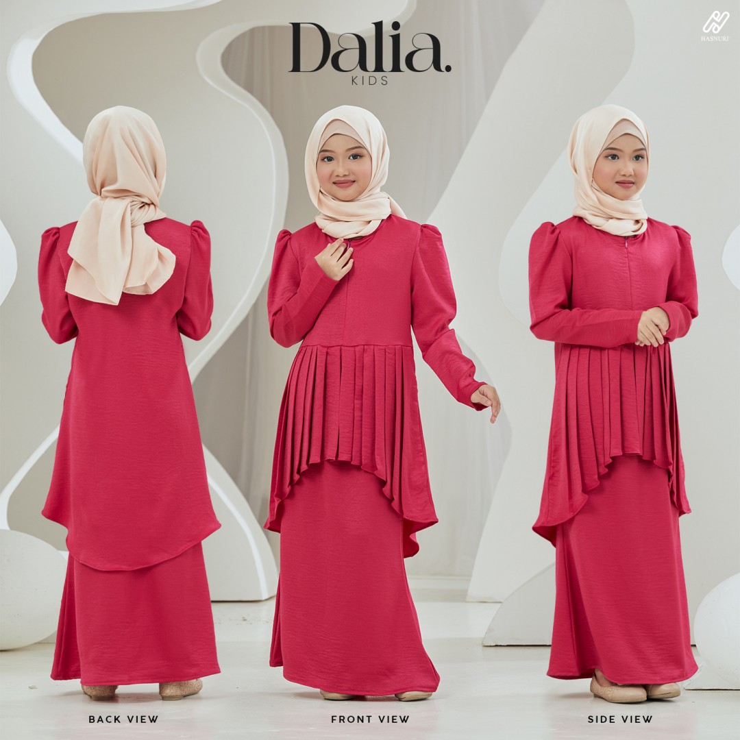 Kurung Dalia Kids - Fuschia Pink