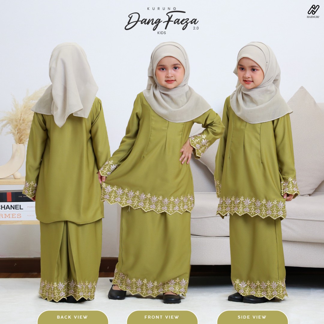 Kurung Dang Faeza Kids 2.0 - Burgundy