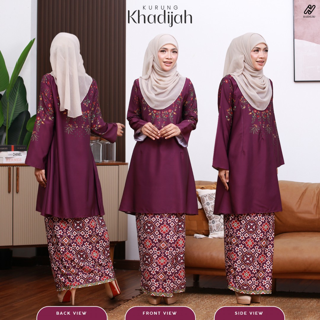 Kurung Khadijah - Blue Grey