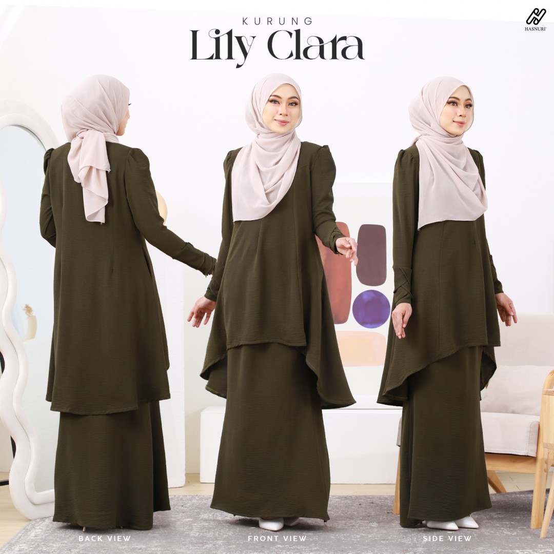 Kurung Lily Clara - Deep Peach