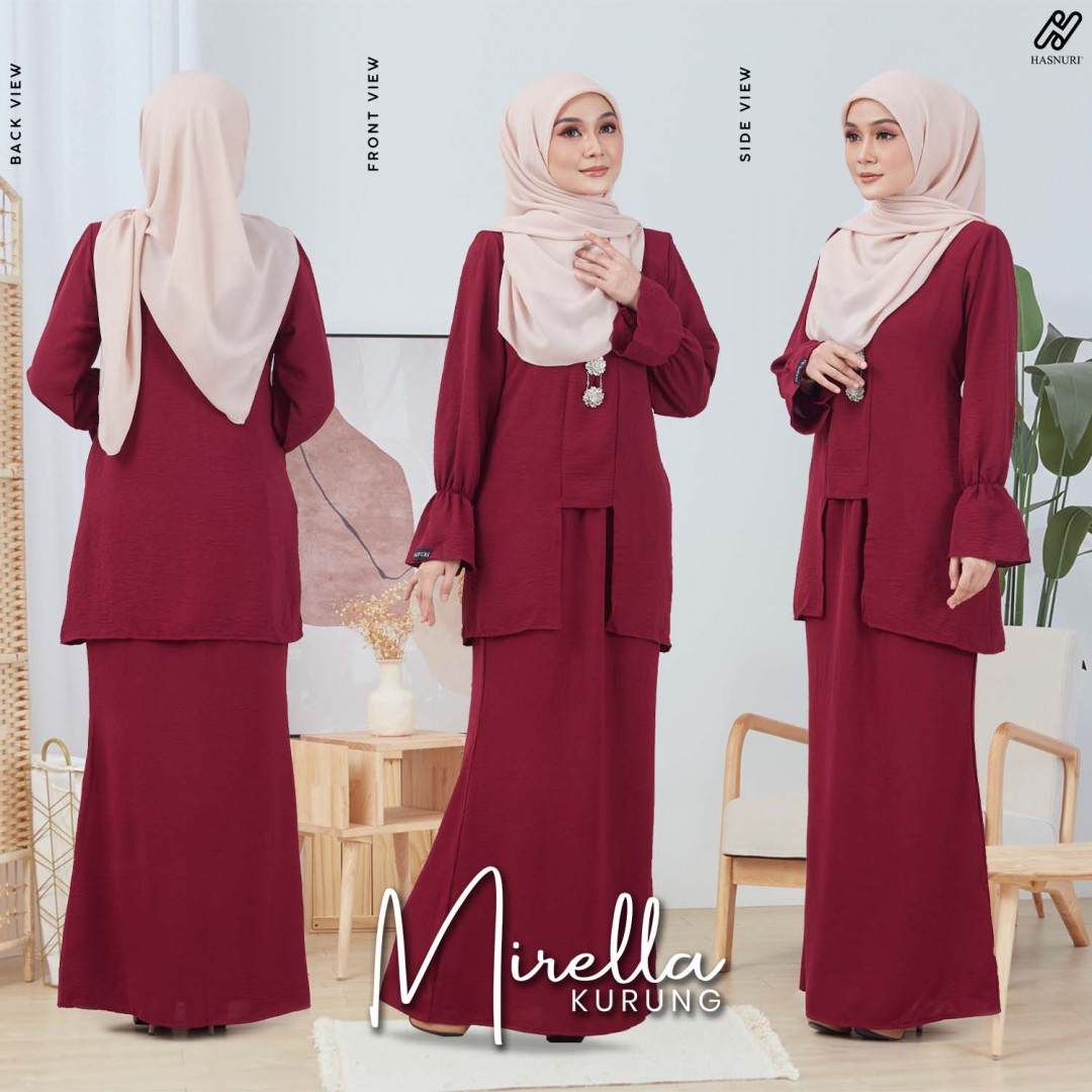 Kurung Mirella - Maroon