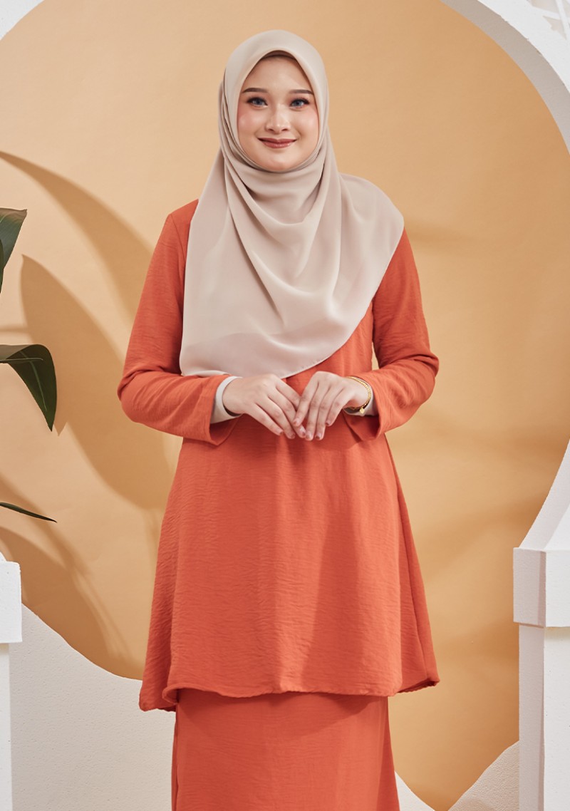 Kurung Nur Elina - Dusty Orange