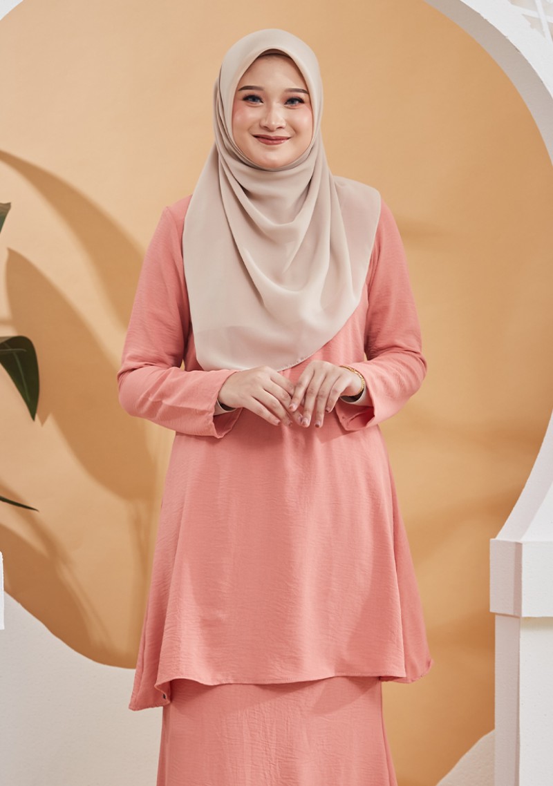 Kurung Nur Elina - Peach