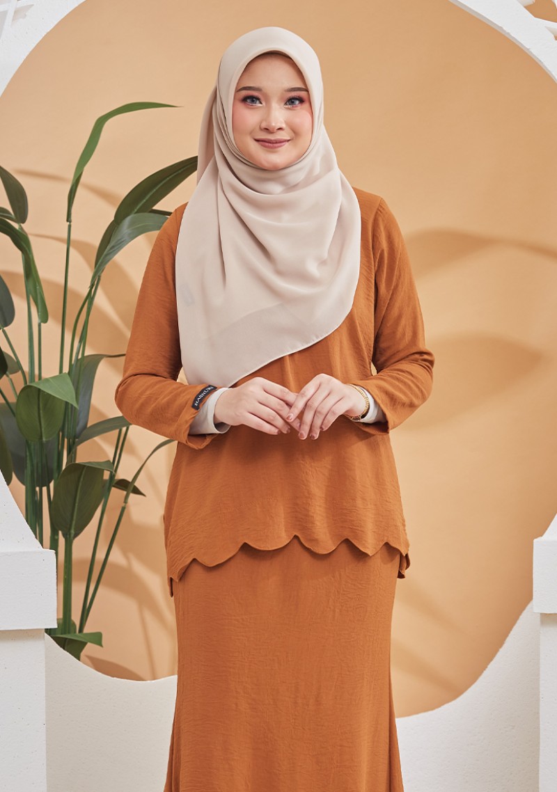 Kurung Nur Scallop Mini - Gold
