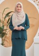 Kurung Nur Scallop Mini - Deep Green