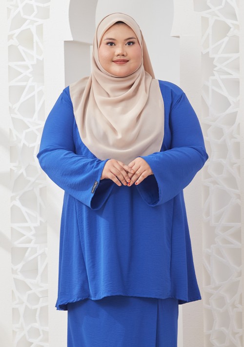 Kurung Nur Zaleha Plus Size - Royal Blue
