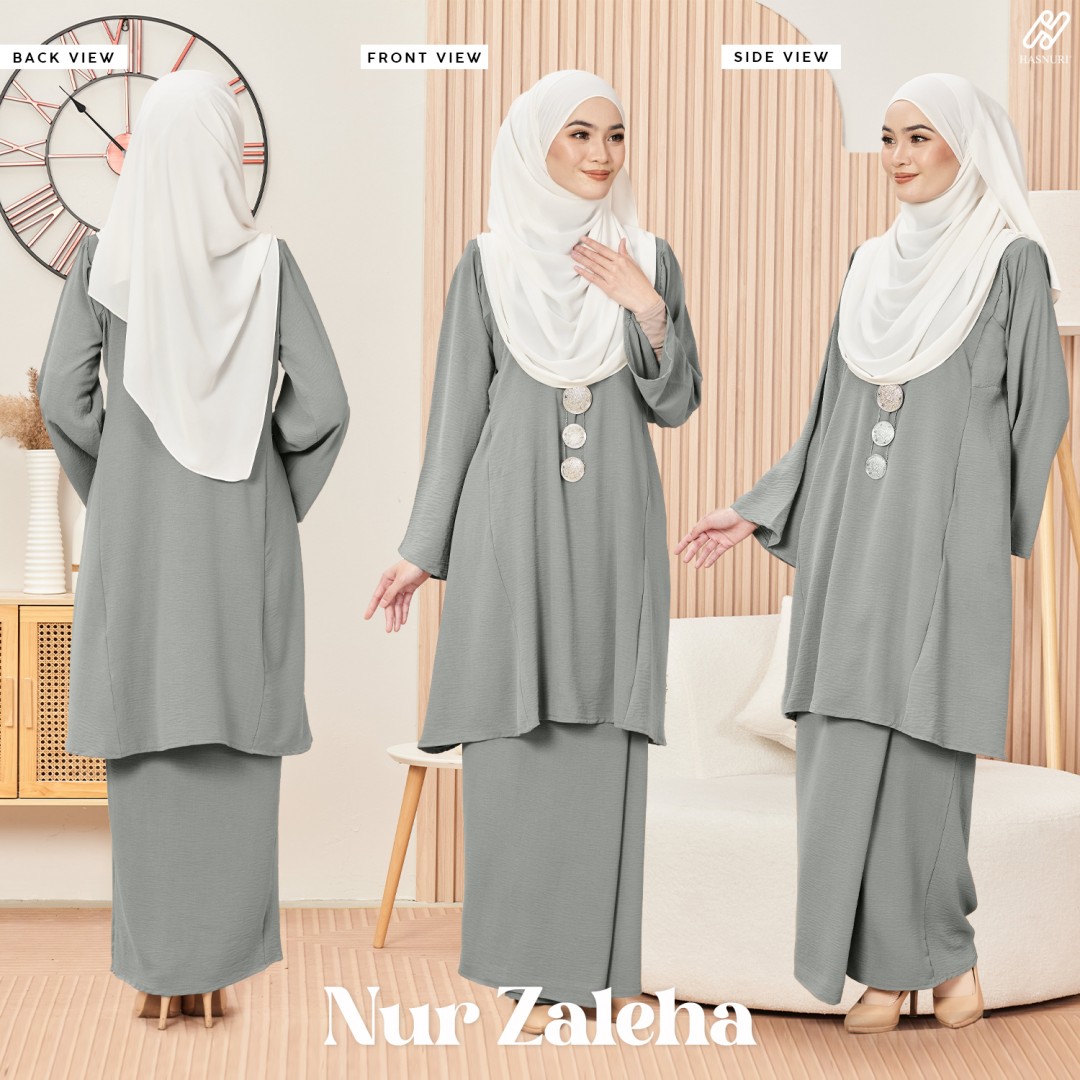 Kurung Nur Zaleha - Grey