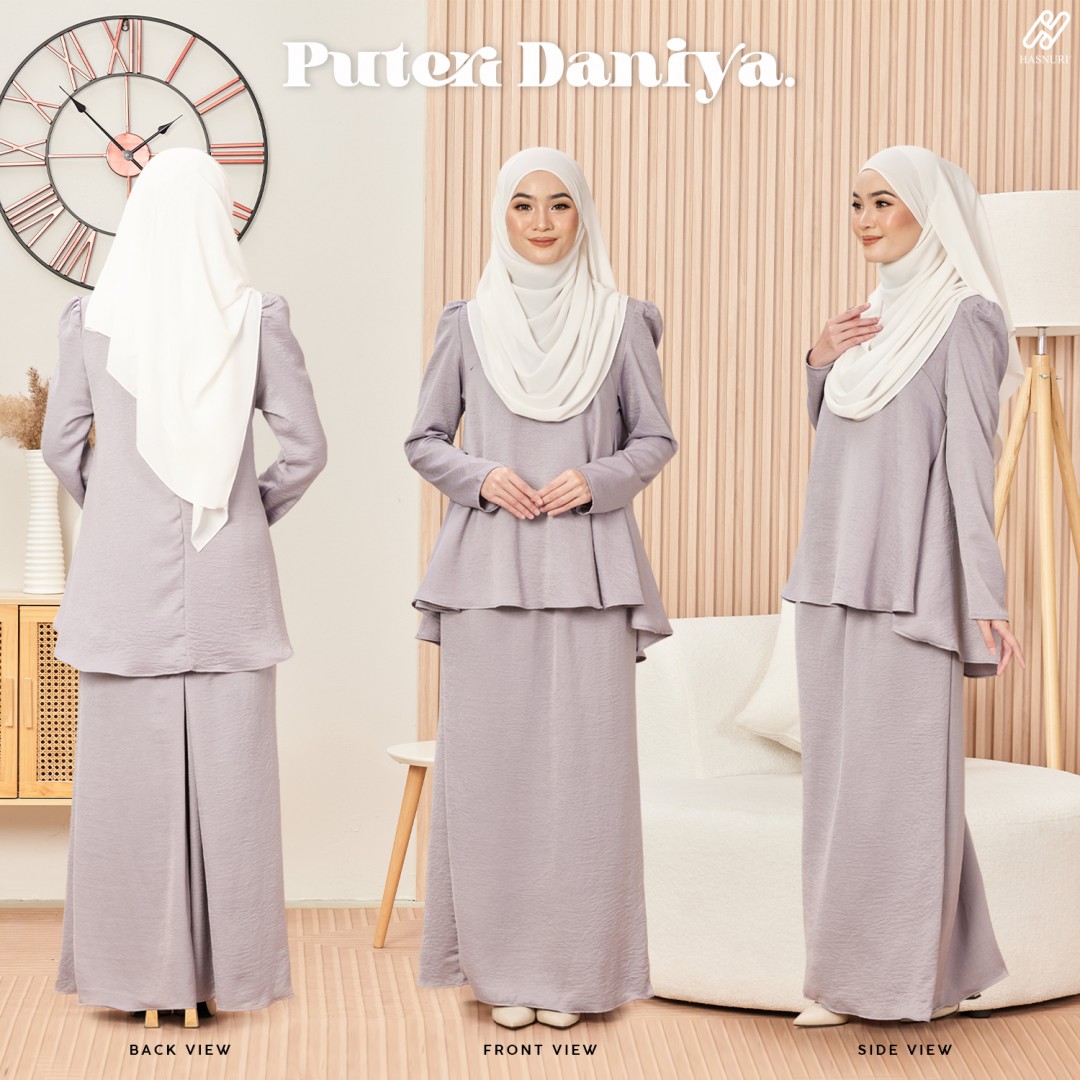 Kurung Puteri Daniya - Silver Grey