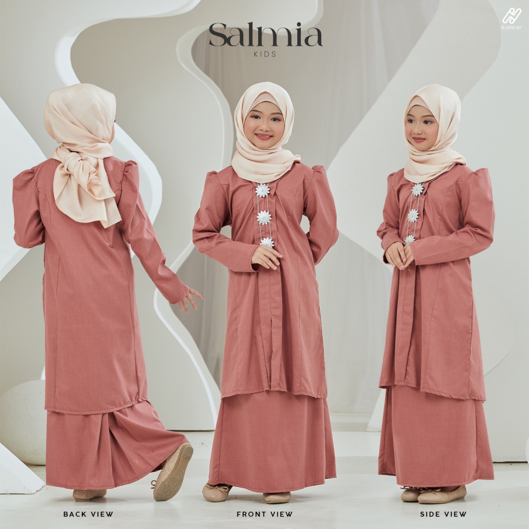 Kebaya Salmia Kids - Dusty Maroon