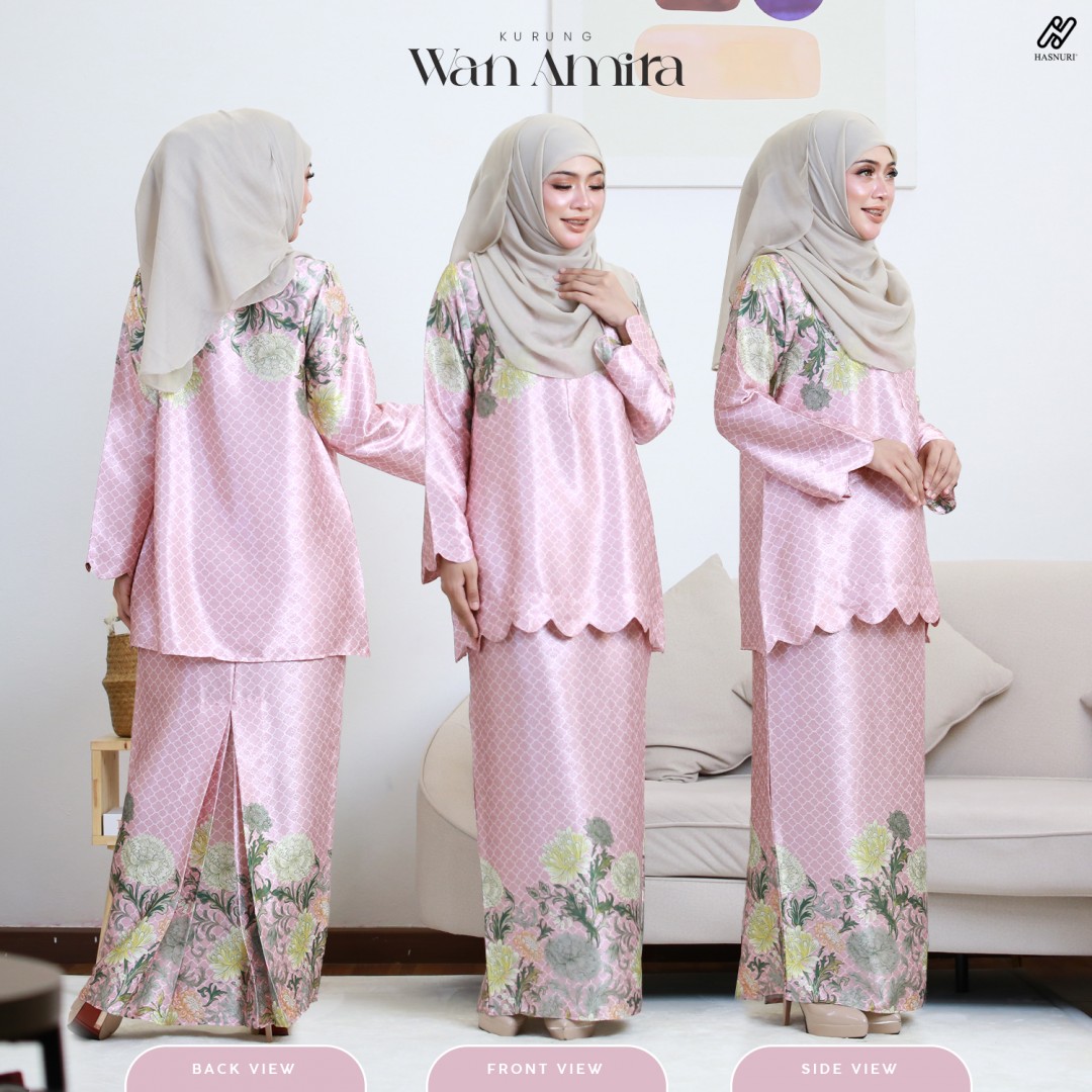 Kurung Wan Amira - Soft Pink