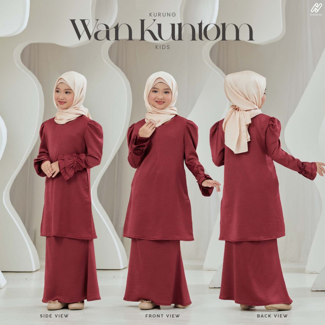 Kurung Wan Kuntom Kids - Purple