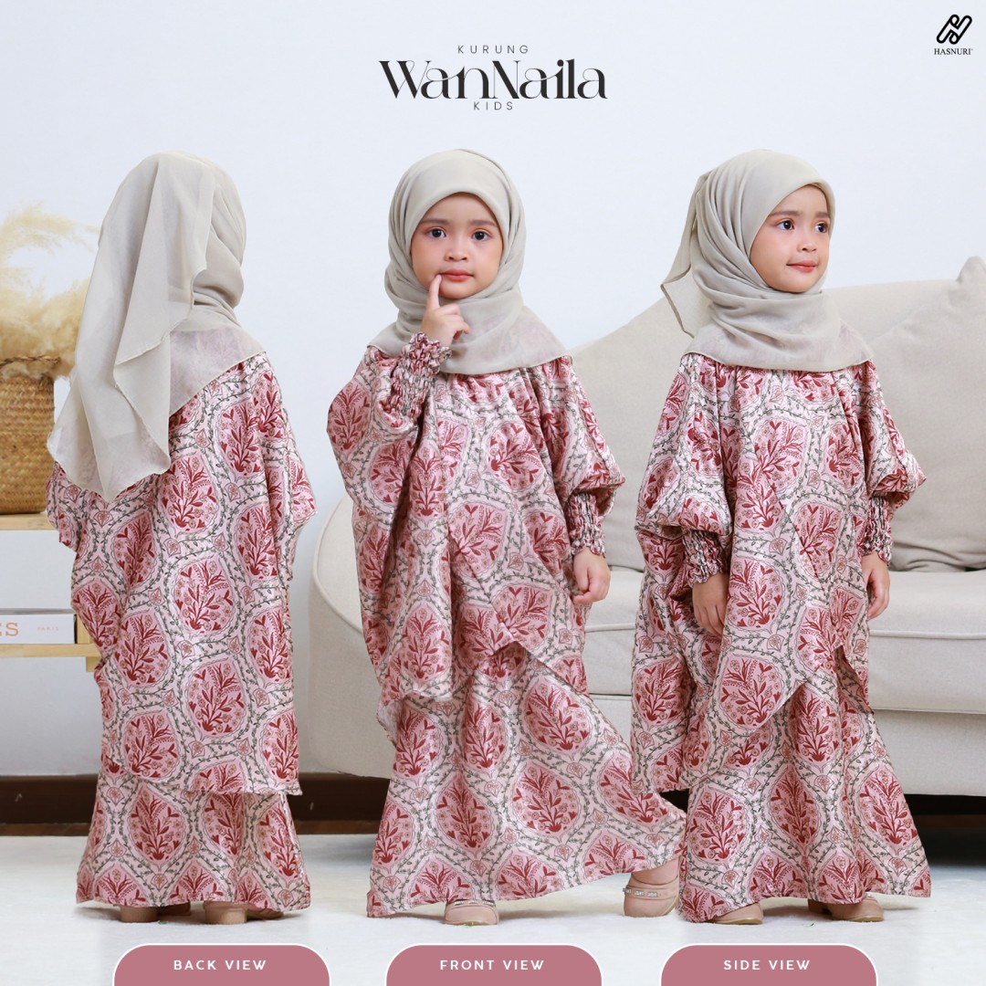 Kurung Wan Naila Kids - Emerald Green