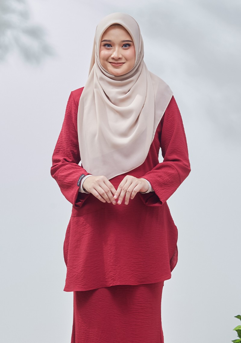 Kurung Zaraa - Maroon