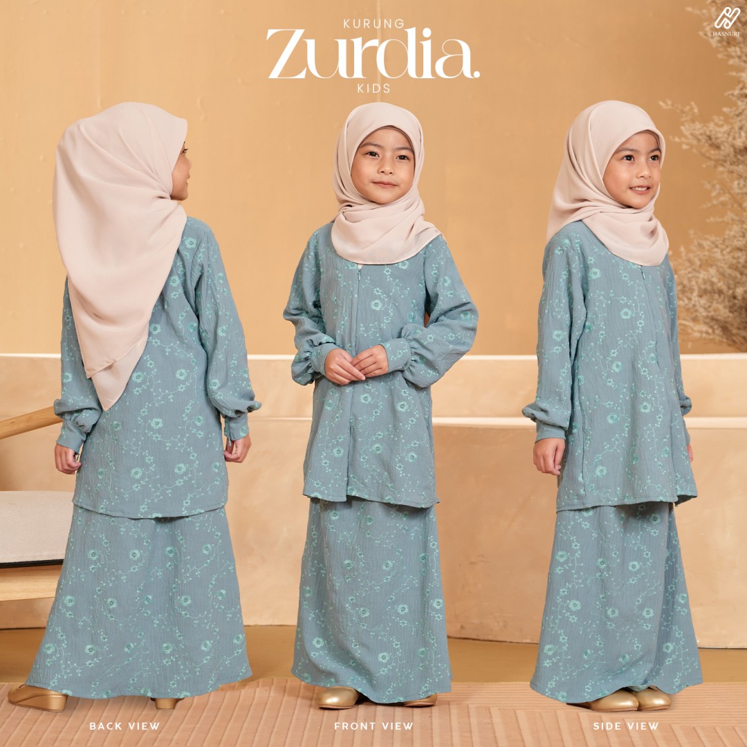 Kurung Zurdia Kids - Matcha Green