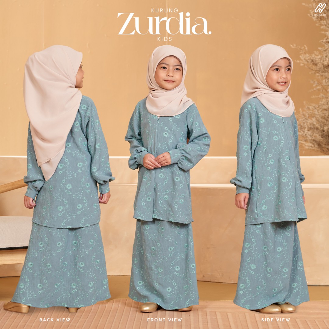 Kurung Zurdia Kids - Grey