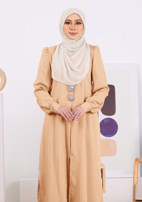 Kurung Nur Zakiya - Light Brown