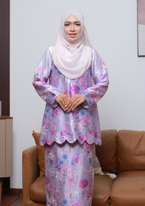 Kurung Sri Seroja Mini - Lilac Purple