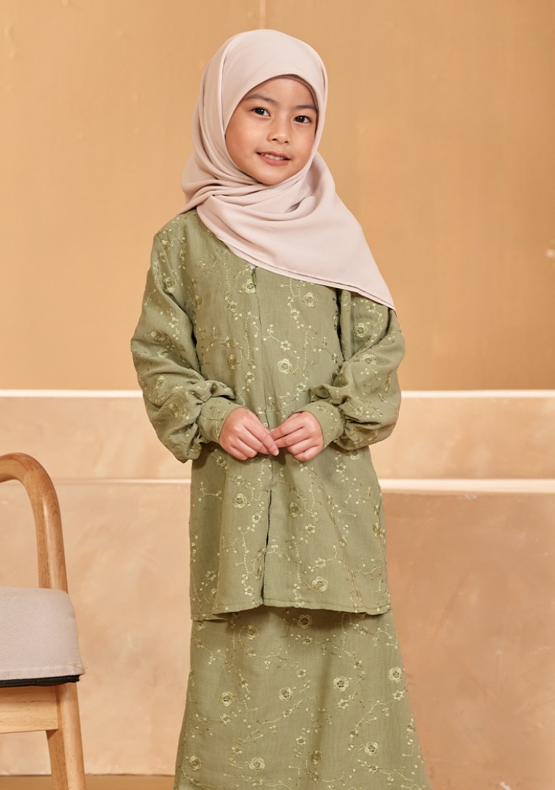 Kurung Zurdia Kids - Matcha Green