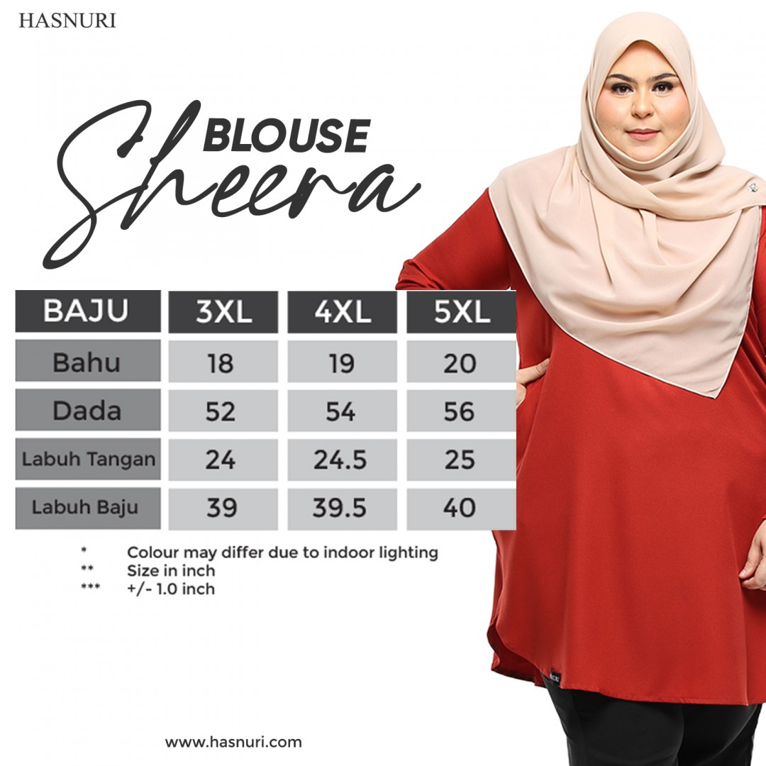 Blouse Sheera Plus Size - Dusty Blue