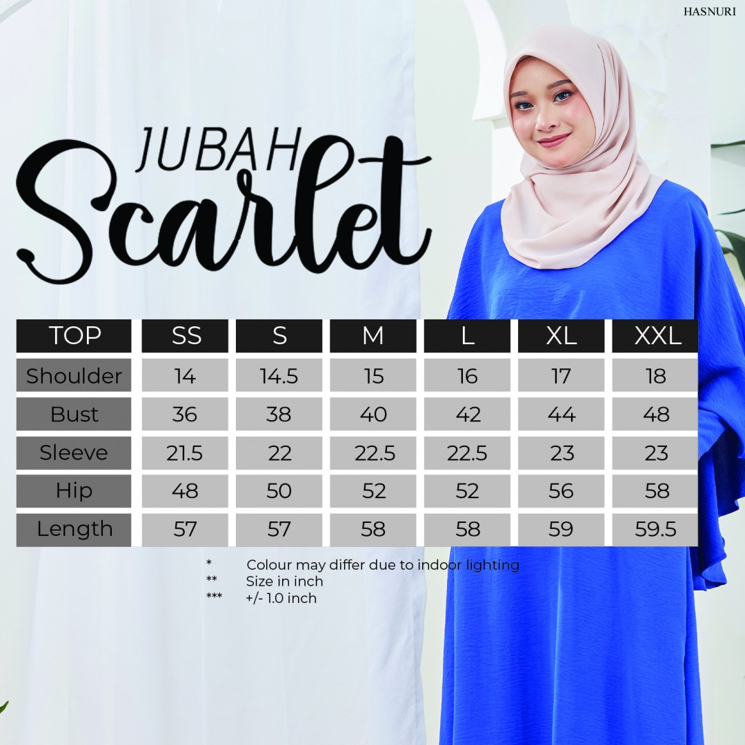 Jubah Scarlet - Steel Blue