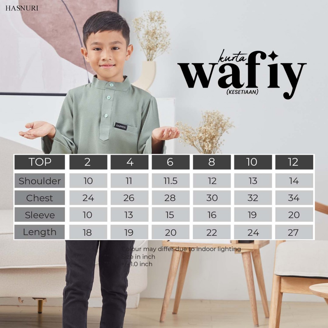 Kurta Wafiy Kids - Light Grey