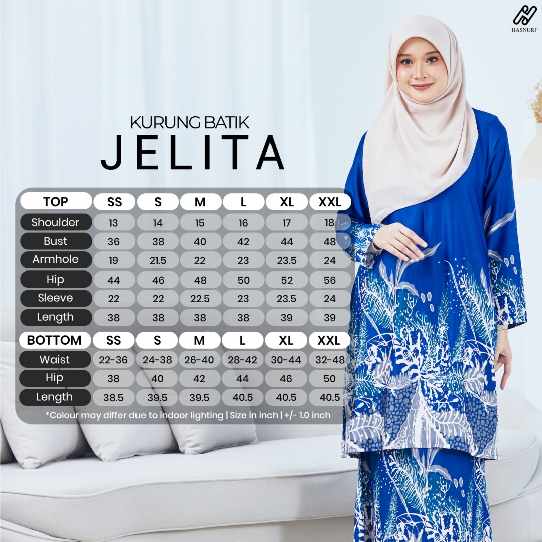 Kurung Batik Jelita - Royal Blue