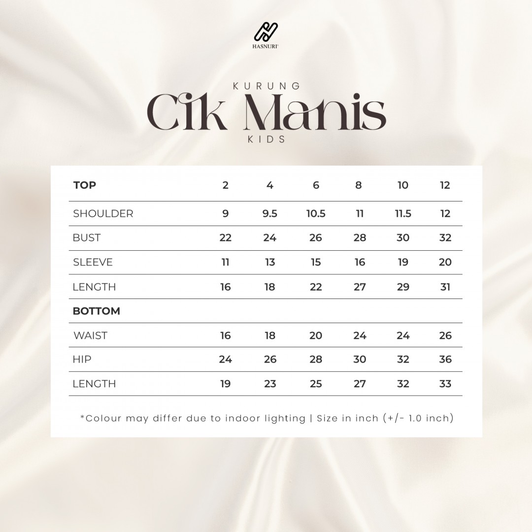 Kurung Cik Manis Kids - Vanilla
