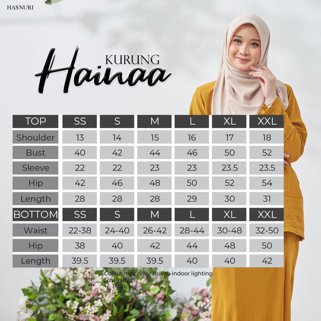 Kurung Hainaa - Olive Green