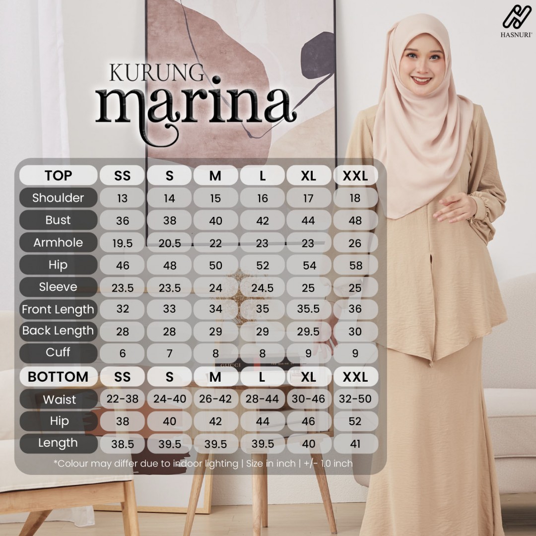 Kurung Marina - Oxford Blue