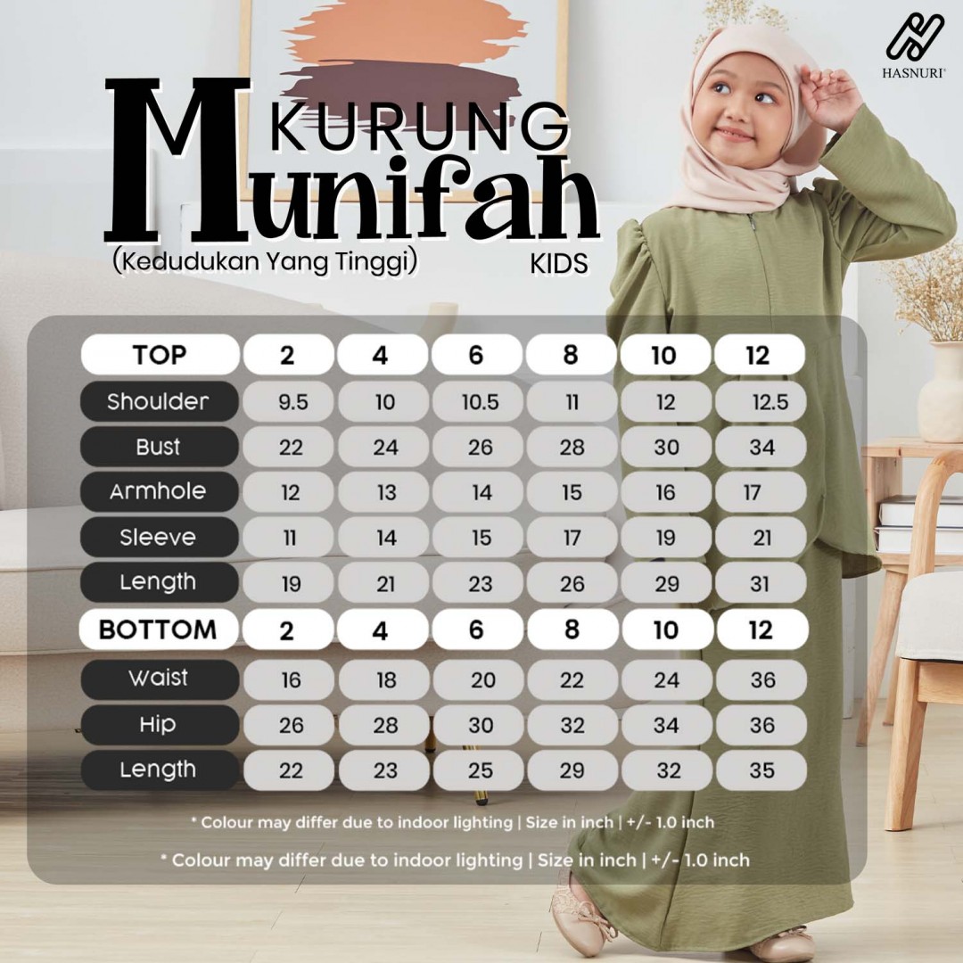 Kurung Munifah Kids - Peach