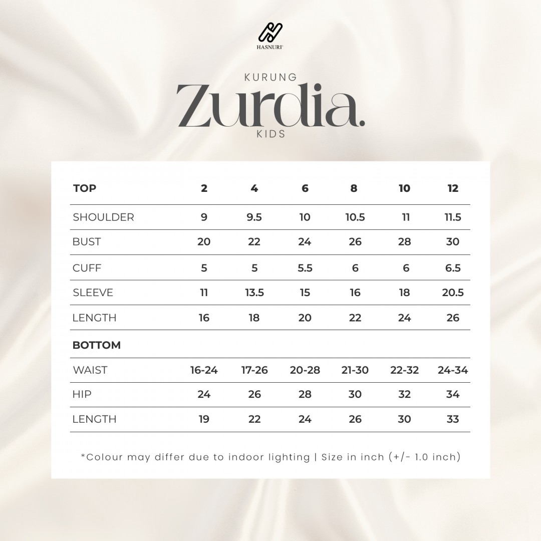 Kurung Zurdia Kids - Light Coco