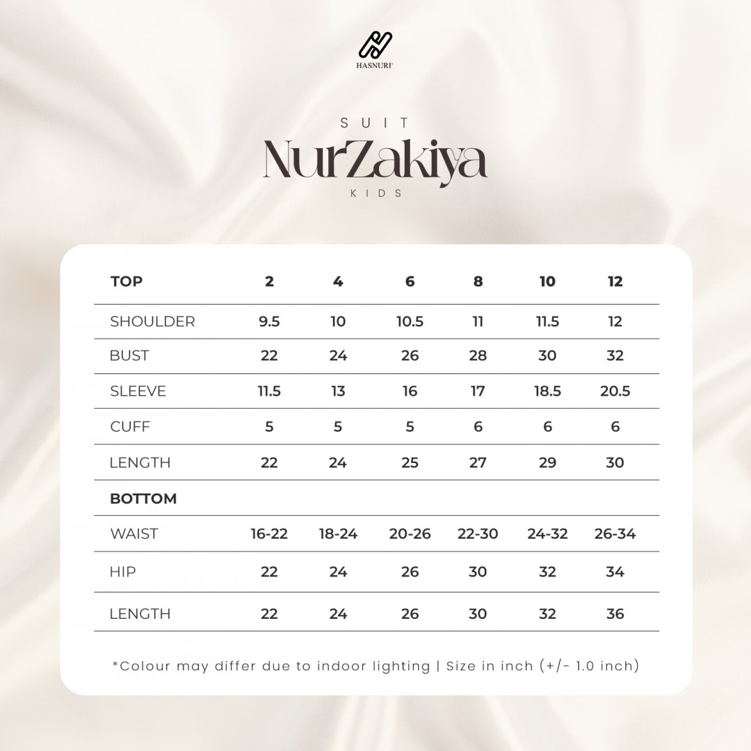 Suit Nur Zakiya Kids - Maroon