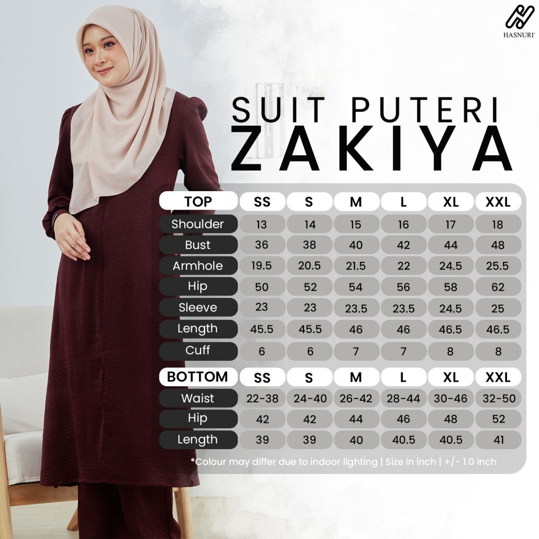 Suit Puteri Zakiya - Black