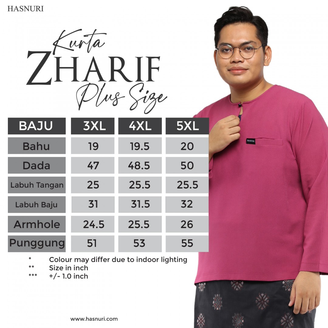 Kurta Zharif Plus Size - Light Magenta