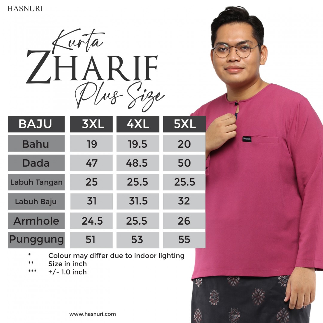 Kurta Zharif Plus Size - Sweet Pink