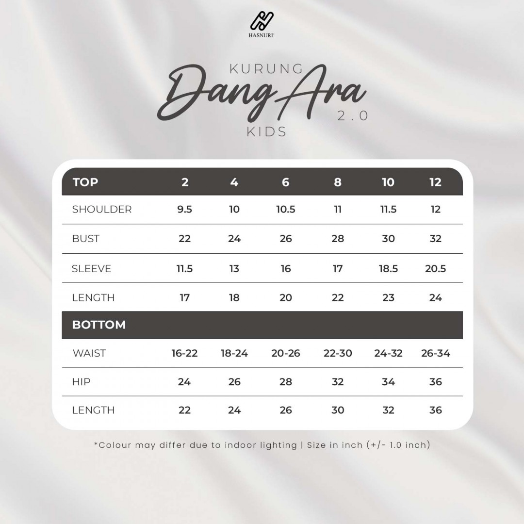 Kurung Dang Ara Kids 2.0 - White Peach