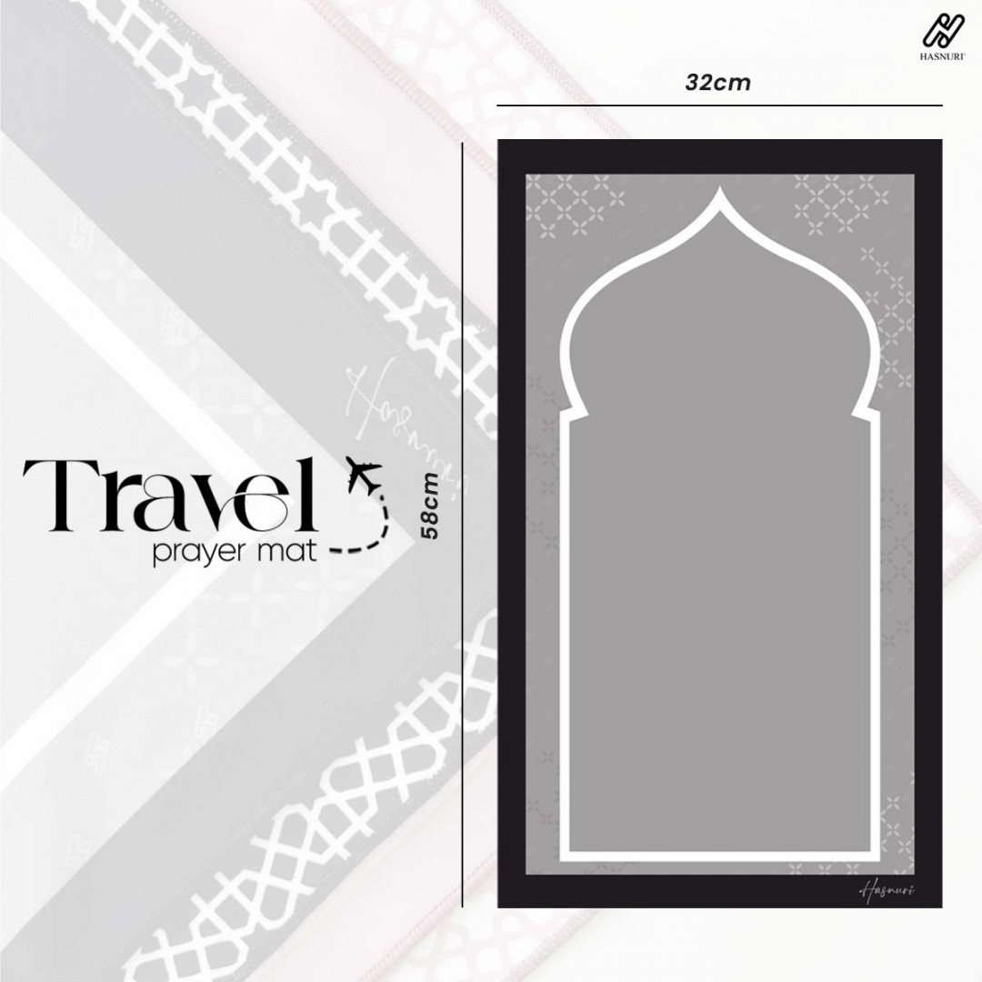 Sejadah Mini Travel Prayer Mat - Black