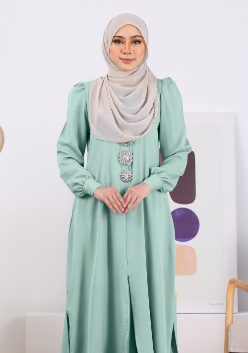 Kurung Nur Zakiya - Mint Green