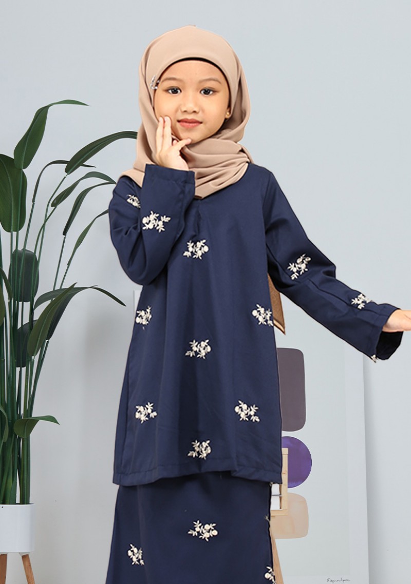 Kurung Qeela Kids - Navy Blue