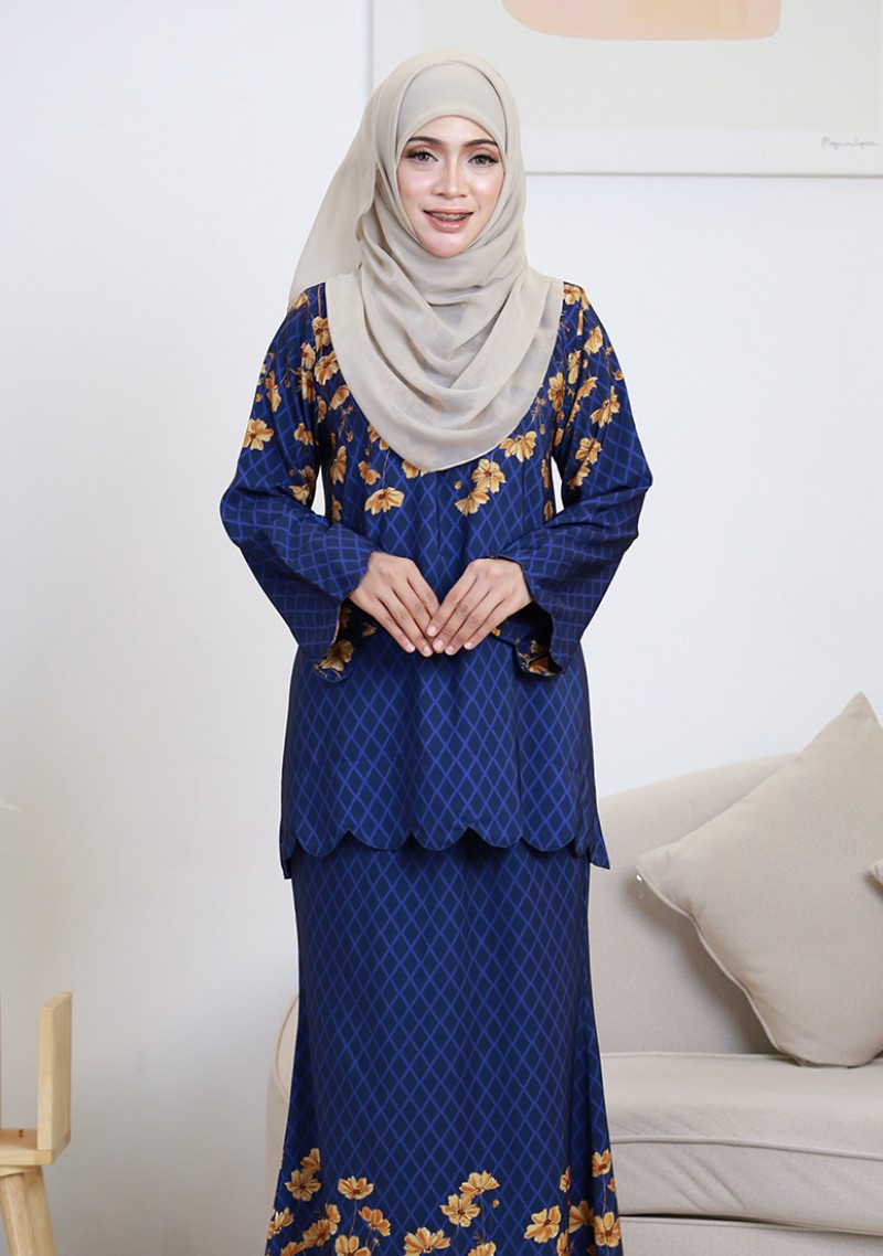 Kurung Sri Melur - Navy Blue