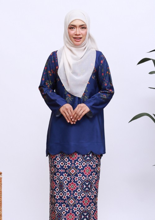 Kurung Amna Mini - Navy Blue