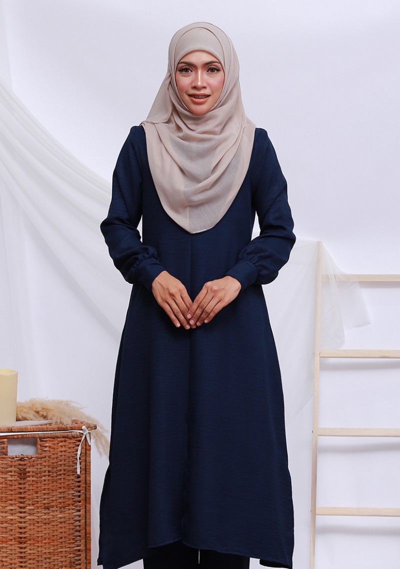 Suit Zakiya Linen - Navy Blue