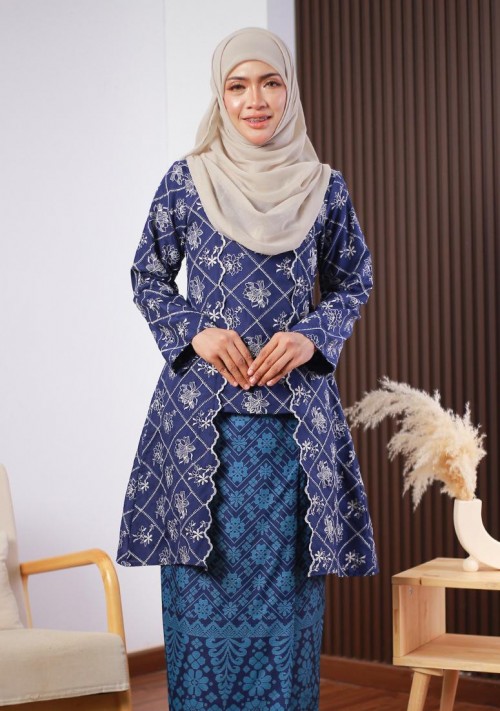 Kebaya Rozita - Navy Blue