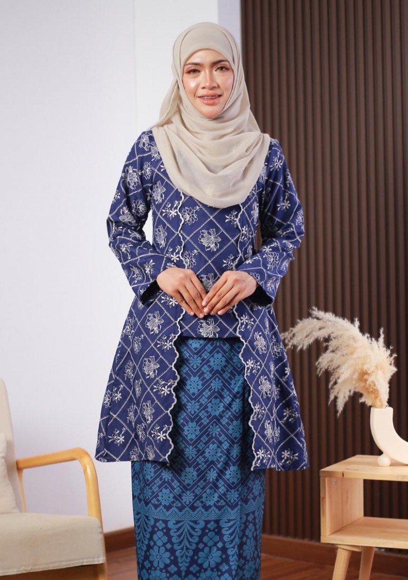 Kebaya Rozita - Navy Blue