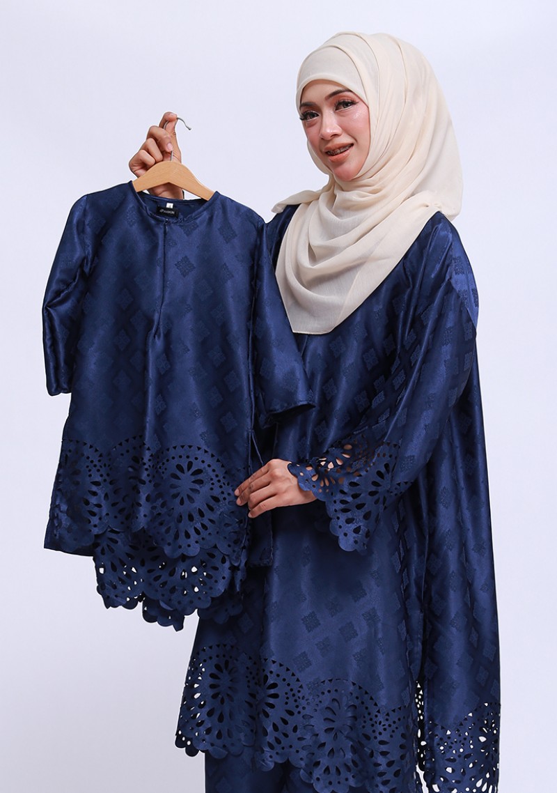 Kurung Che Aisha Kids - Navy Blue