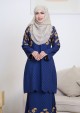 Kurung Sri Melur Labuh - Navy Blue