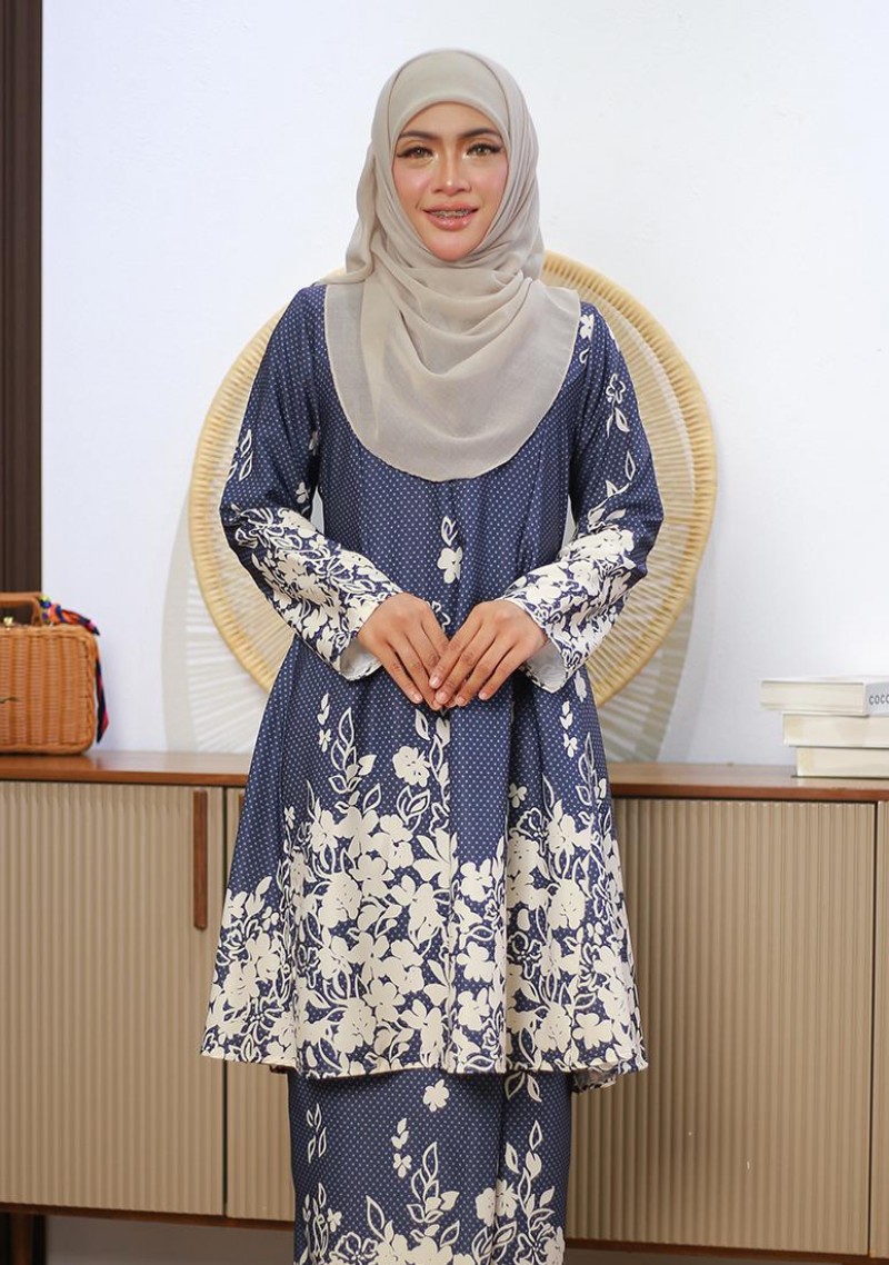 Kurung Che Quroong - Navy Blue