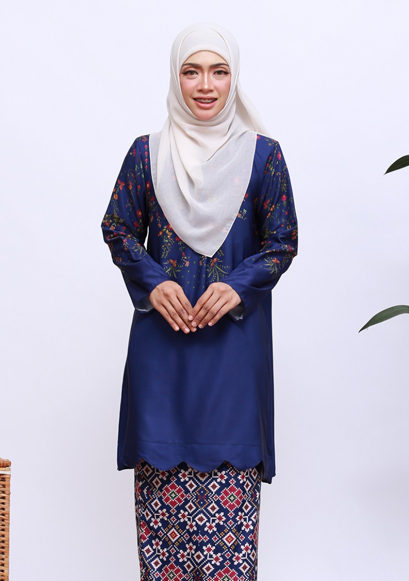 Kurung Amna - Navy Blue
