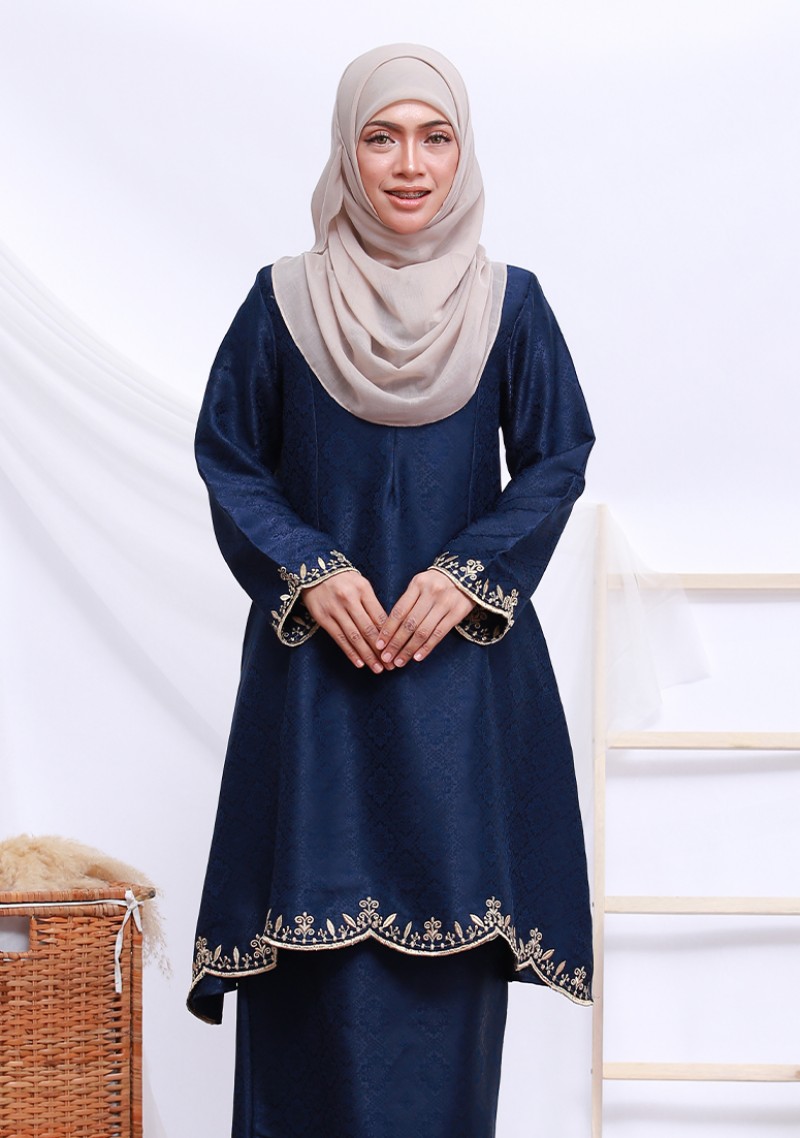 Kurung Che Fatima - Navy Blue